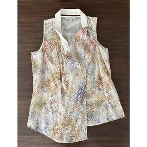 Chelsea And Walker Silk Snake Print Blouse Womens 8 Multicolor Sleeveless Top